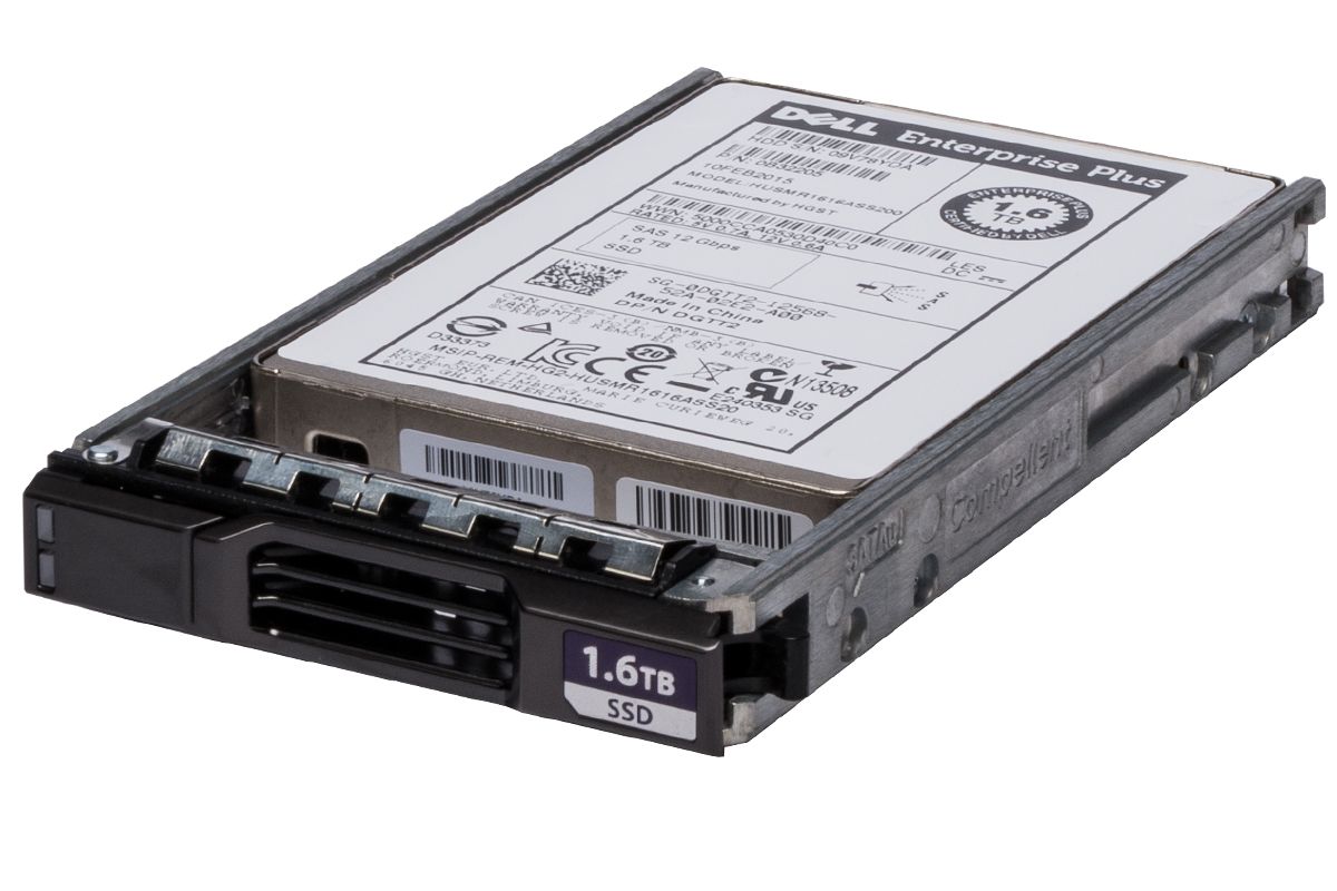 400-AMJW Dell 1.6TB MLC SAS 12Gbps Hot Swap Write Intensive 2.5-inch Solid State Drive with 3.5-inch Hybrid Carrier