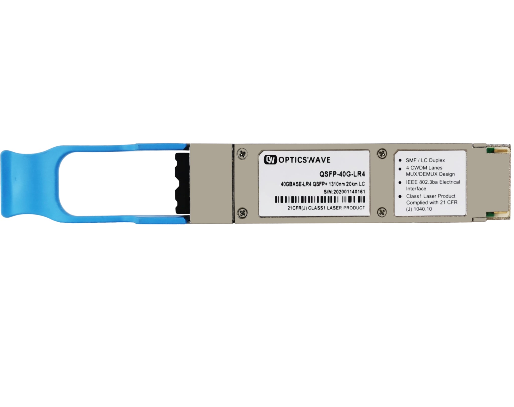 100GBASE-LR4 and 112GBASE-OTU4 QSFP28 Dual Rate 1310nm 20km Optical Transceiver Module