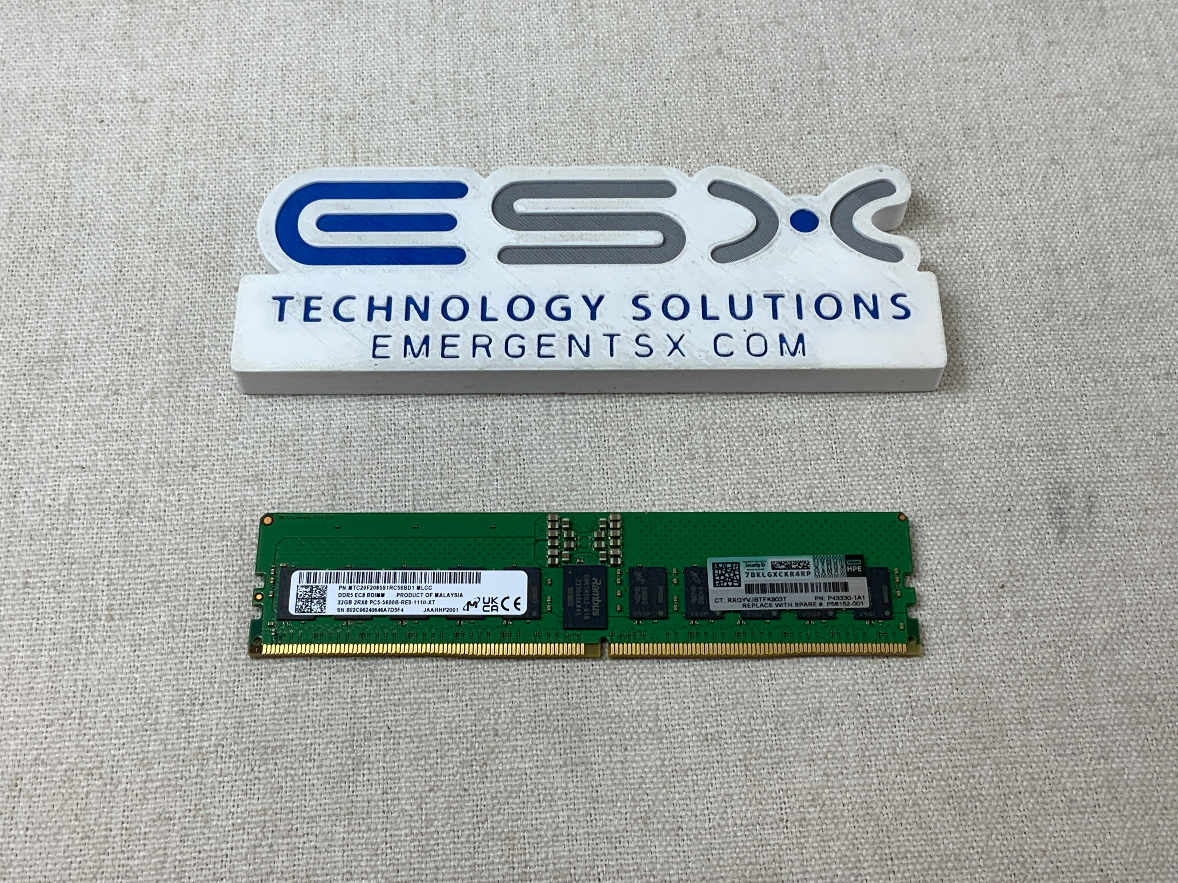 HPE 32GB (1x32GB) Dual Rank DDR5-4800MHz Memory Kit P43330-1A1, P56152-00