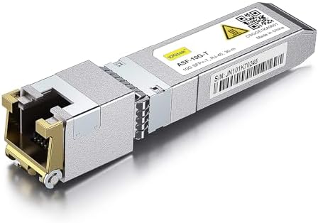 10GTEK 10GBase-SR SFP+ LC Transceiver, 10G 850nm Multimode SFP Module, up to 300 Meters, for Cisco SFP-10G-SR, Meraki MA-SFP-10GB-SR, Ubiquiti UniFi UF-MM-10G, Fortinet, TP-Link and More, Pack of 2|B08BP55663
