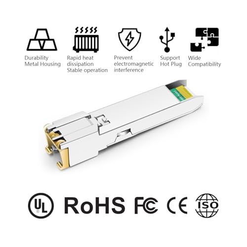 1000BASE-SX SFP Optical Transceiver Module Compatible with HPE Aruba J4858D J4858DCM JL745A Q8N53A ProCurve J4858C J4858B J4858A 850nm 550m DDM Duplex LC MMF|B09MTW3HVB