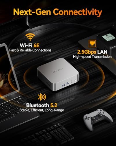 GEEKOM A8 Mini PC with AMD Ryzen 7 8745HS (Beats 6800H, 16GB DDR5 RAM (Upgradable, Not LPDDR 1TB NVMe SSD, Windows 11 Pro Desktop Computer for Home&Business, USB4, SD Slot, 8K | WiFi 6E, 2.5G LAN