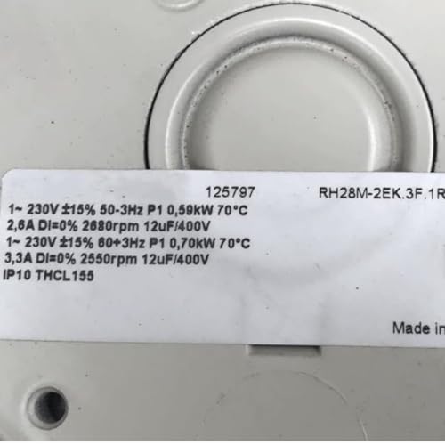 RH28M-2EK.3F.1R 400V 2.6/3.3A 10.59/10.70KW 2680/2550RPM Cooling Fan 5-Wire