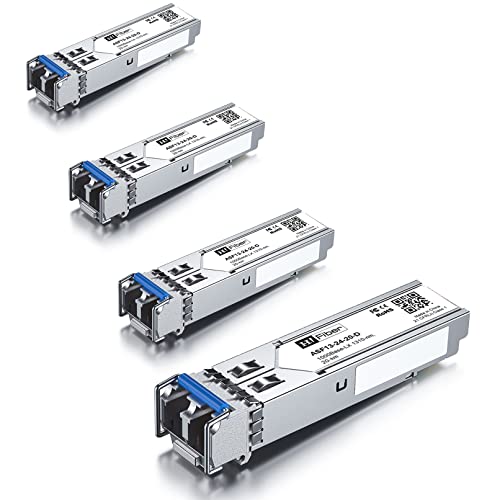 H!Fiber 1.25G Single Mode SFP LC Module, 1000Base-LX/LH Fiber Transceiver for Cisco GLC-LH-SMD, Meraki, Ubiquit UniFi, TP-Link, Fortinet, Intel, Netgear, Mikrotik and More (SMF,1310nm,20km,DDM) 2 Pack|B07B4B33N6