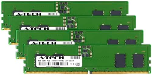 A-Tech 32GB DDR5 4800MHz PC5-38400 CL40 UDIMM 2Rx8 Dual Rank 1.1V Non-ECC Unbuffered DIMM 288-Pin Desktop PC/Computer RAM Memory Upgrade Module|B0B17JW787