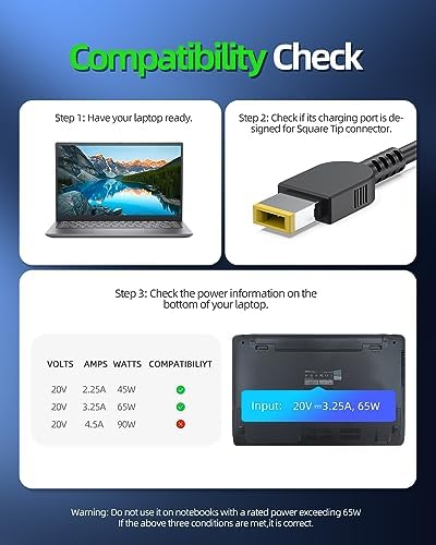 65W 45W Charger Fit for Lenovo Thinkcentre, Ideacentre Laptop Desktop All in one PC, (Safety Certified by UL), 10Ft Power Cable, Slim Tip Connector|B08TBZRCL6