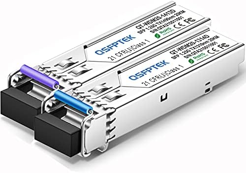 1 Pair 10G SFP+ Bidi Transceivers, 10gbe SFP LC Single-Mode Module, Bi-Directional Mini gbic for Cisco SFP-10G-BXD-I (1330nm-TX/1270nm-RX) / SFP-10G-BXU-I (1270nm-TX/1330nm-RX),10KM, with DDM|B07QLKDZJH