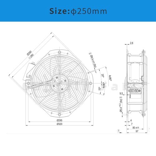 W2E250-HJ40-07 Ebm Papst Fan 115VAC 1.45/2.03A Axial Cooling Fan Cabinet|B0BTM72LCJ