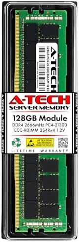 A-Tech 64GB Kit (2x32GB) DDR4 2666MHz PC4-21300 ECC RDIMM 2Rx4 Dual Rank 1.2V ECC Registered DIMM 288-Pin Server & Workstation RAM Memory Upgrade Modules (A-Tech Enterprise Series)|B0BPN48JTW