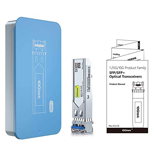 10GTEK 1.25G SFP-T, 1000BASE-T Copper SFP, SFP to RJ45 SFP Module Transceiver for Cisco SFP-GE-T, Meraki, Fortinet, Ubiquiti UniFi UF-RJ45-1G, D-Link, Supermicro, Netgear, TP-Link and More|B00U77IJ2M
