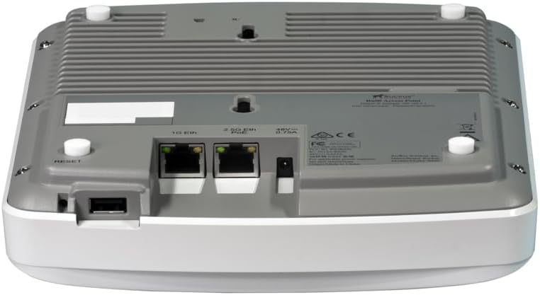 Ruckus R650 Indoor WiFi 6 4x4:4 Dual-Band 802.11ax Access Point, 2.5GbE Uplink + 1GbE, 3-Port Gigabit, MU-MIMO OFDMA PoE, TAA, Cloud Care Pre-Configured Bundle Eligible