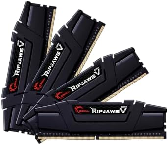 G.SKILL RipjawsV Series DDR4 RAM (XMP 64GB (2x32GB 3200MT/s CL16-18-18-38 1.35V Intel AMD Desktop Computer Memory U-DIMM - Black (F4-3200C16D-64GVK