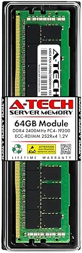 A-Tech 64GB Kit (2x32GB DDR4 2133MHz PC4-17000 ECC RDIMM 2Rx4 Dual Rank 1.2V ECC Registered DIMM 288-Pin Server & Workstation RAM Memory Upgrade Modules (A-Tech Enterprise Series
