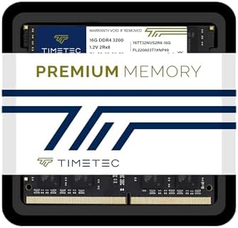 Timetec 16GB DDR4 3200MHz (or 2933MHz or 2666MHz) PC4-25600 Non-ECC Unbuffered 1.2V CL22 2Rx8 Dual Rank 260 Pin SODIMM Laptop Notebook PC Computer Memory RAM Module Upgrade|B098TXZY34