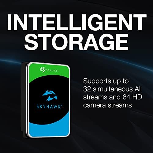 Seagate Skyhawk AI 16TB Video Internal Hard Drive HDD – 3.5 Inch SATA 6Gb/s 512MB Cache for DVR NVR Security Camera System with Drive Health Management and in-House Rescue Services (ST16000VE004