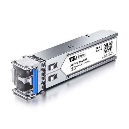 H!Fiber 1.25G Single Mode SFP LC Module, 1000Base-LX/LH Fiber Transceiver for Cisco GLC-LH-SMD, Meraki, Ubiquit UniFi, TP-Link, Fortinet, Intel, Netgear, Mikrotik and More (SMF,1310nm,20km,DDM) 2 Pack|B07B4B33N6