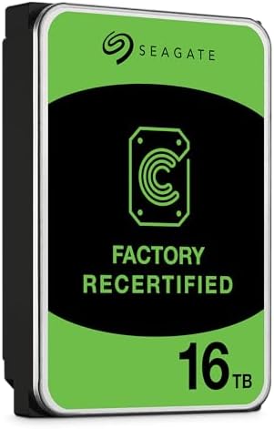 Seagate (Recertified IronWolf Pro 16TB NAS Internal Hard Drive HDD – CMR 3.5 Inch SATA 6Gb/s 7200 RPM 256MB Cache for RAID Network Attached Storage (ST16000NE000