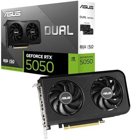 ASUS Dual NVIDIA GeForce RTX 3050 6GB OC Edition Gaming Graphics Card - PCIe 4.0, 6GB GDDR6 Memory, HDMI 2.1, DisplayPort 1.4a, 2-Slot Design, Axial-tech Fan Design, 0dB Technology, Steel Bracket|B0CVCG2VPK