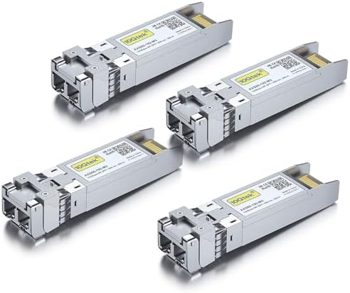 10Gtek 10GBase-LR SFP+ Transceiver, 10G 1310nm SMF SingleMode Fiber Optic Module, 10km, for Cisco SFP-10G-LR, Meraki MA-SFP-10GB-LR, Ubiquiti UniFi UF-SM-10G, Fortinet, Mikrotik, Netgear, Pack of 2|B08BP4M8LV