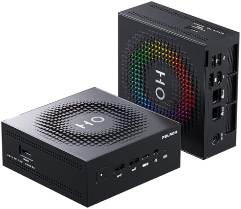 PELADN Mini PC, Ryzen AI 9 HX 370 (up to 5.1Ghz,32GB LPDDR5X/1TB PCIe 4.0 SSD,Dual 2.5G LAN,USB4 20Gbps Type-C/DP/HD,Mini Desktop Computer,WiFi7 4K/60Hz Triple-Display USB3.2/BT5.4 Mini Computers