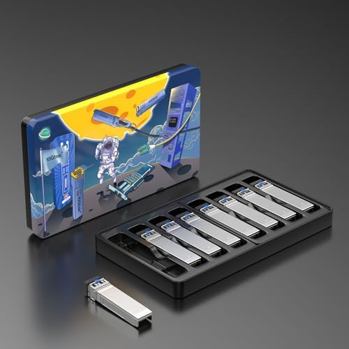 10GTEK 10GBase-SR SFP+ LC Transceiver, 10G 850nm Multimode SFP Module, up to 300 Meters, for Cisco SFP-10G-SR, Meraki MA-SFP-10GB-SR, Ubiquiti UniFi UF-MM-10G, Fortinet, TP-Link and More, Pack of 2|B08BP55663