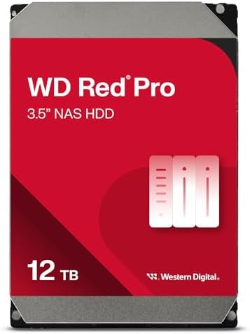 Western Digital 20TB WD Red Pro NAS Internal Hard Drive HDD - 7200 RPM, SATA 6 Gb/s, CMR, 512 MB Cache, 3.5" - WD201KFGX|B09TBF6GHJ