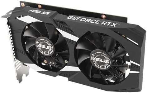 ASUS Dual NVIDIA GeForce RTX 3050 6GB OC Edition Gaming Graphics Card - PCIe 4.0, 6GB GDDR6 Memory, HDMI 2.1, DisplayPort 1.4a, 2-Slot Design, Axial-tech Fan Design, 0dB Technology, Steel Bracket|B0CVCG2VPK