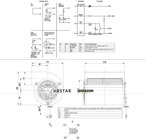 HRSTAR for ebmpapst D1G133-AB39-22/D1G133-AB39-52 Forward Leaning Centrifugal Fan 48V 105W for VACON Inverter Fans
