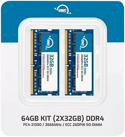 OWC 64GB (2x32GB) DDR4 2666MHz PC4-21300 CL19 2RX8 ECC Unbuffered SODIMM 1.2V 260-pin Memory RAM|B0CBTBR62J