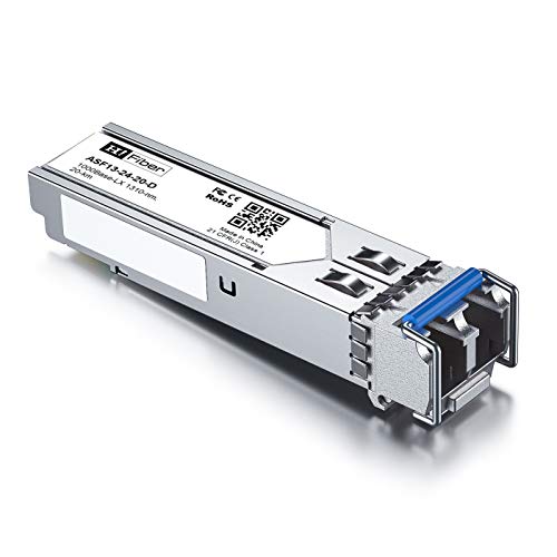H!Fiber 1.25G Single Mode SFP LC Module, 1000Base-LX/LH Fiber Transceiver for Cisco GLC-LH-SMD, Meraki, Ubiquit UniFi, TP-Link, Fortinet, Intel, Netgear, Mikrotik and More (SMF,1310nm,20km,DDM) 2 Pack|B07B4B33N6