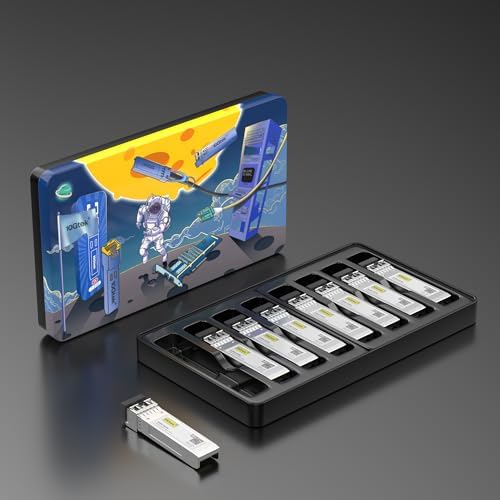 10Gtek 10GBase-LR SFP+ Transceiver, 10G 1310nm SMF SingleMode Fiber Optic Module, 10km, for Cisco SFP-10G-LR, Meraki MA-SFP-10GB-LR, Ubiquiti UniFi UF-SM-10G, Fortinet, Mikrotik, Netgear, Pack of 2|B08BP4M8LV