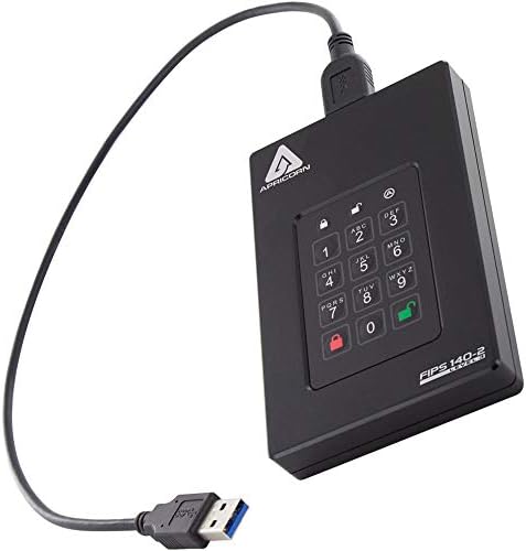 Apricorn 2TB Aegis Fortress L3 USB 3.0 Hardware Encrypted Portable Drive and 128GB Aegis Secure Key 3 NX FIPS 140-2 Level 3 Validated Secure USB 3.0 Flash Drive Bundle