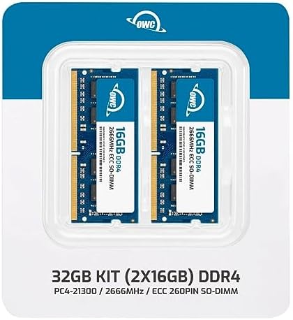 OWC 64GB (2x32GB) DDR4 2666MHz PC4-21300 CL19 2RX8 ECC Unbuffered SODIMM 1.2V 260-pin Memory RAM|B0CBTBR62J