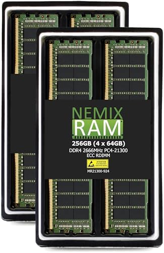 NEMIX RAM 128GB (4X32GB DDR4 2666MHZ PC4-21300 2Rx4 1.2V CL19 288-PIN ECC RDIMM Registered Server Memory KIT Compatible with Dell EMC PowerEdge XR2 Server