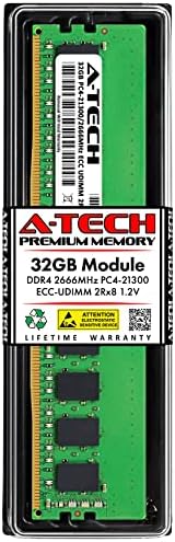 A-Tech Server 32GB Kit (2x16GB) DDR4 2133MHz PC4-17000 ECC UDIMM 2Rx8 Dual Rank 1.2V ECC Unbuffered DIMM 288-Pin Server & Workstation RAM Memory Upgrade Modules (A-Tech Enterprise Series)|B0BQ8P9M8P