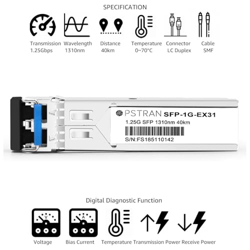 1000BASE-SX SFP Optical Transceiver Module Compatible with HPE Aruba J4858D J4858DCM JL745A Q8N53A ProCurve J4858C J4858B J4858A 850nm 550m DDM Duplex LC MMF|B09MTW3HVB