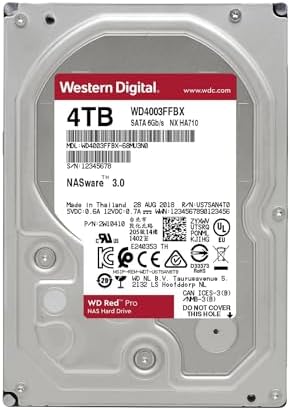 Western Digital 20TB WD Red Pro NAS Internal Hard Drive HDD - 7200 RPM, SATA 6 Gb/s, CMR, 512 MB Cache, 3.5" - WD201KFGX|B09TBF6GHJ