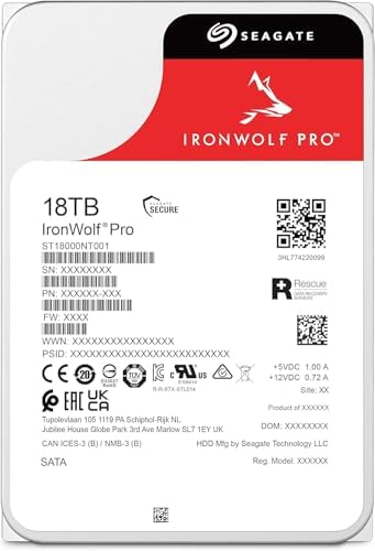 Seagate (Recertified IronWolf Pro 16TB NAS Internal Hard Drive HDD – CMR 3.5 Inch SATA 6Gb/s 7200 RPM 256MB Cache for RAID Network Attached Storage (ST16000NE000