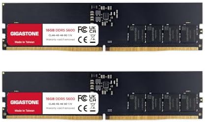 【DDR5 RAM】 GIGASTONE 32GB Kit (2x16GB) DDR5 4800MHz PC5-38400 CL 40-40-40-77 1.1V UDIMM 288 Pin Unbuffered Non ECC PC Desktop Memory Module Upgrade|B0CB38GYPZ