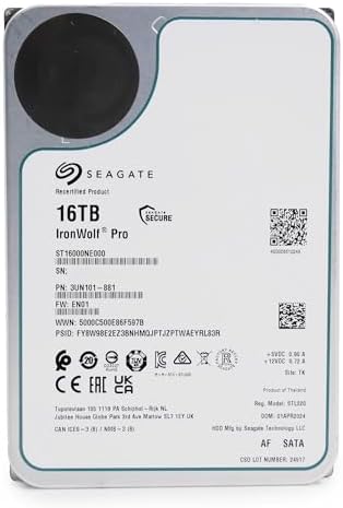 Seagate IronWolf Pro16TB 256MB 7.2K RPM SATA 6Gb/s 3.5" NAS HDD ST16000NE000