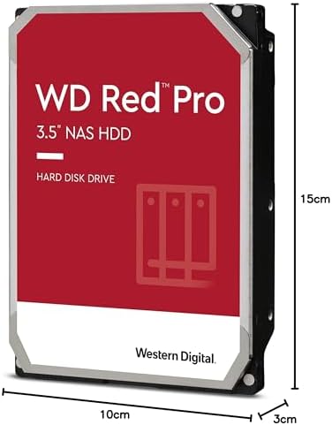 Western Digital 16TB WD Red Pro NAS Internal Hard Drive HDD - 7200 RPM, SATA 6 Gb/s, CMR, 512 MB Cache, 3.5" - WD161KFGX|B08K3VVKSW