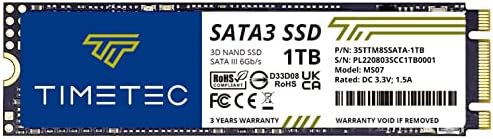 Timetec 512GB SSD 3D NAND SATA III 6Gb/s M.2 2280 NGFF 256TBW Read Speed Up to 550MB/s SLC Cache Performance Boost Internal Solid State Drive for PC Computer Laptop and Desktop (512GB