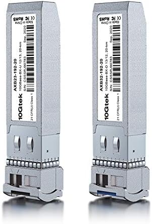 10Gtek 10GBase-SR SFP+ LC Transceiver, 10G 850nm Multimode SFP Module, up to 300 Meters, for Cisco SFP-10G-SR, Meraki MA-SFP-10GB-SR, Ubiquiti UniFi UF-MM-10G, Fortinet, Mikrotik and More, Pack of 10|B00ZCDDOPS