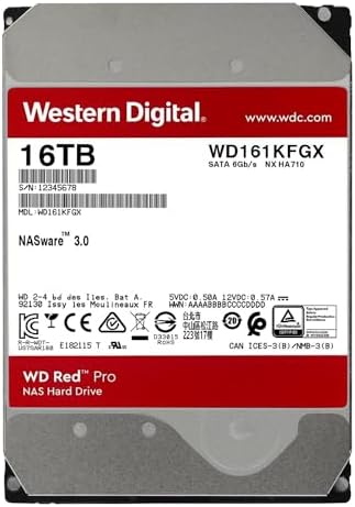 Western Digital 24TB WD Red Pro NAS Internal Hard Drive HDD - 7200 RPM, SATA 6 Gb/s, CMR, 512 MB Cache, 3.5" -WD241KFGX|B0DZY2TN8T