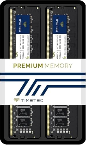 Timetec Elite 32GB KIT(2x16GB) DDR4 2666MHz PC4-21300 Non-ECC Unbuffered 1.2V CL19 2Rx8 Dual Rank 288 Pin UDIMM Desktop Memory RAM Module Upgrade (32GB KIT(2x16GB))|B0G4381PK1