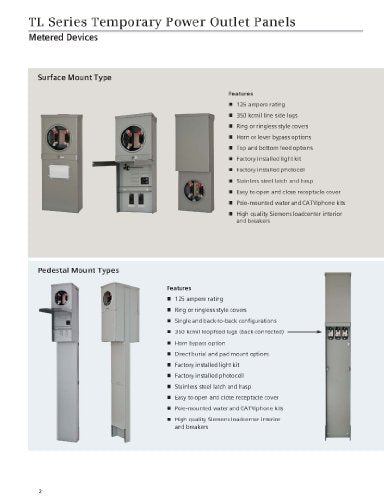 Siemens TL137US Talon Temporary Power Outlet Panel by with a 20, 30, and 50-Amp Receptacle Installed, Unmetered