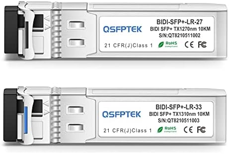 1 Pair 10G SFP+ Bidi Transceivers, 10gbe SFP LC Single-Mode Module, Bi-Directional Mini gbic for Cisco SFP-10G-BXD-I (1330nm-TX/1270nm-RX) / SFP-10G-BXU-I (1270nm-TX/1330nm-RX),10KM, with DDM|B07QLKDZJH