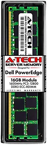 A-Tech 64GB (4x16GB RAM for Dell PowerEdge R320, R420, R420XR, R520, R620, R720, R720XD, R820, R920 | DDR3 1600MHz ECC-RDIMM PC3-12800 2Rx4 1.5V ECC Registered DIMM Server Memory Upgrade Kit