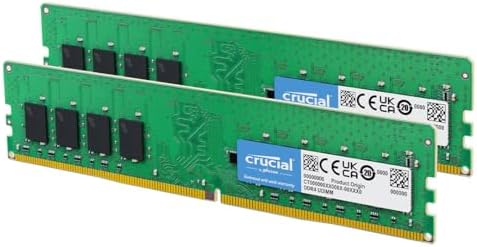 Crucial 32GB DDR4 RAM, 3200MHz (PC4-25600 CL22 Desktop Memory, UDIMM 288-Pin, Downclockable to 2933/2666MHz, Compatible with Intel and AMD Ryzen - CT16G4DFRA32A