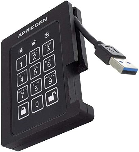 Apricorn 2TB Aegis Padlock SSD 256-Bit, FIPS 140-2 Level 2 Validated Ruggedized USB 3.0 Encrypted External Portable Drive (ASSD-3PL256-2TBF
